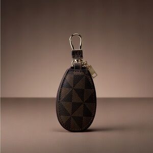 Brown Checkered Key Holder